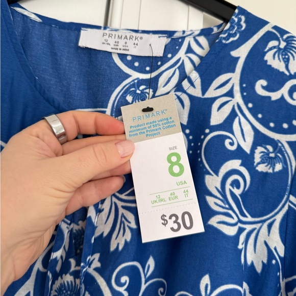 Primark Blue and White Patterned Maxi Dress - Picture 7 of 9